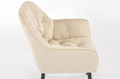 Glamour Chair with Armrests EMMA, velvet, beige