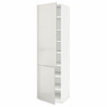 METOD High cabinet with shelves/2 doors, white/Ringhult light grey, 60x60x220 cm