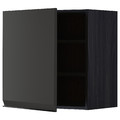 METOD Wall cabinet with shelves, black/Upplöv matt anthracite, 60x60 cm