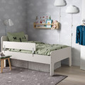 SLÄKT / NATTAPA Ext bed frm w guard rl+slat bd base, white, 80x200 cm