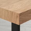 TARSELE Extendable table, oak veneer/black, 150/200x80 cm