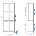 HAVSTA Storage combination w glass-doors, grey-beige, 81x47x212 cm