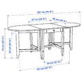 GAMLEBY Drop-leaf table, light stain patina/white, 67/134/201x78 cm