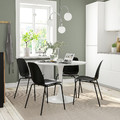 DOCKSTA / LIDÅS Table and 4 chairs, white white/black/black, 103 cm