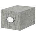 KVARNVIK Storage box with lid, grey, 25x35x20 cm