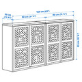 IVAR Cabinet with doors, grey-green mesh, 160x30x83 cm