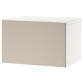 BESTÅ Shelf unit with door, white/Lappviken light grey-beige, 60x42x38 cm