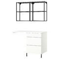 ENHET Storage combination, anthracite/white, 121.5x63.5x222 cm