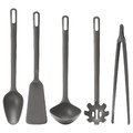 FULLÄNDAD 5-piece kitchen utensil set, grey