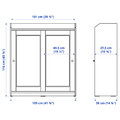 HAUGA Glass-door cabinet, grey, 105x116 cm