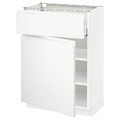 METOD / MAXIMERA Base cabinet with drawer/door, white/Voxtorp matt white, 60x37 cm