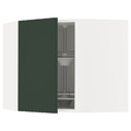 METOD Corner wall cabinet with carousel, white/Havstorp deep green, 68x60 cm