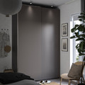 PAX / HASVIK Wardrobe, dark grey/dark grey, 150x66x236 cm