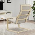 POÄNG Armchair, birch veneer, Knisa light beige