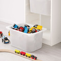 TROFAST Storage combination with boxes, white, white turquoise, 46x30x145 cm