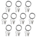 SYRLIG Curtain ring with clip and hook, nickel-plated, 25 mm