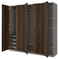 PAX / STORKLINTA Wardrobe combination, dark grey/dark brown stained oak effect, 250x60x236 cm