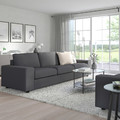 VIMLE 3-seat sofa, with wide armrests/Hallarp grey