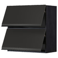 METOD Wall cab horizo 2 doors w push-open, black/Upplöv matt anthracite, 80x80 cm