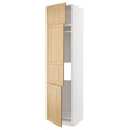 METOD High cab f fridge/freezer w 3 doors, white/Forsbacka oak, 60x60x240 cm