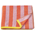 SLÅNHÖSTMAL Bath towel, orange/pink striped, 70x140 cm