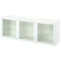 BESTÅ Storage combination with doors, white Glassvik/white/light green clear glass, 180x42x65 cm