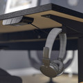 MITTZON Desk sit/stand, electric black stained ash veneer/black, 140x80 cm