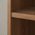 BILLY / OXBERG Bookcase w glass doors/ext unit, brown walnut effect, 200x30x237 cm