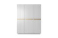 Wardrobe Nicole 150 cm, matt white, gold handles