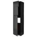 METOD High cab for fridge with 3 doors, black/Upplöv matt anthracite, 60x60x240 cm