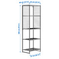 JOSTEIN Shelving unit with grid, in/outdoor/wire white, 62x40x180 cm