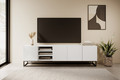 TV Cabinet Asha 200 cm, meta legs, matt white