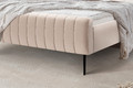 Upholstered Bed Frame Nicole 160x200, light beige, black legs