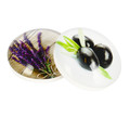 Glass Motiv Magnet 3.5cm 2pcs Olives/Lavender