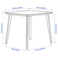 LISABO / LISABO Table and 2 chairs, ash/Tallmyra white/black, 88x78 cm