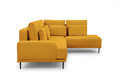 Corner Sofa-Bed Right Nicole L Salvador 10/mustard, black legs