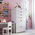 SMÅSTAD / PLATSA Chest of 6 drawers, white with frame, 60x55x123 cm