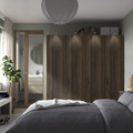 PAX / STORKLINTA Wardrobe combination, dark grey/dark brown stained oak effect, 200x60x201 cm