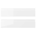 VOXTORP Drawer front, high-gloss white, 2 pack, 40x10 cm