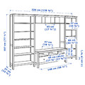 HEMNES TV storage combination, white stain, 326x197 cm