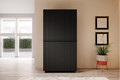 Wardrobe Nicole 100 cm, matt black, black handles