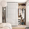 PAX Wardrobe frame, white stained oak effect, 200x58x236 cm