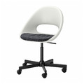 LOBERGET / MALSKÄR Swivel chair with pad, white black, dark grey