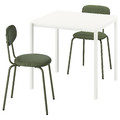 MELLTORP / ÖSTANÖ Table and 2 chairs, white white/Remmarn deep green, 75 cm