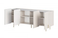 Cabinet Malmi 200 cm, cashmere, crema bianca, gold legs