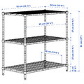 OMAR Shelving unit, galvanised, 92x50x94 cm