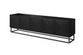 TV Cabinet Asha 200 cm, metal legs, matt black