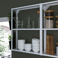 ENHET Kitchen, white, grey frame, 223x63.5x222 cm