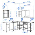 ENHET Corner kitchen, white, oak effect