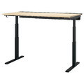 MITTZON Desk sit/stand, electric birch veneer/black, 160x80 cm